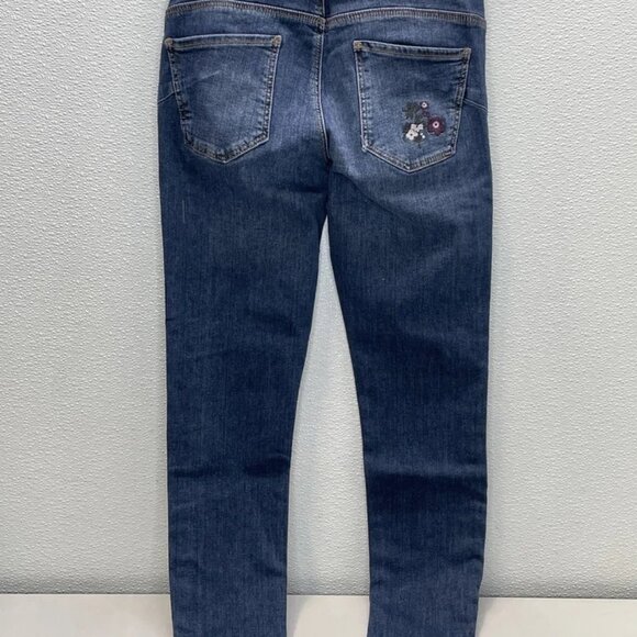 Desigual Women's Floral Embroidered Skinny Jeans Size 10 | Blue - Picture 6 of 6